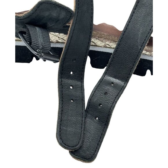 Made in Spain Leather Black/Gold Sandals TakeMe Size 41Womens Cushioned Insoles - Picture 6 of 12